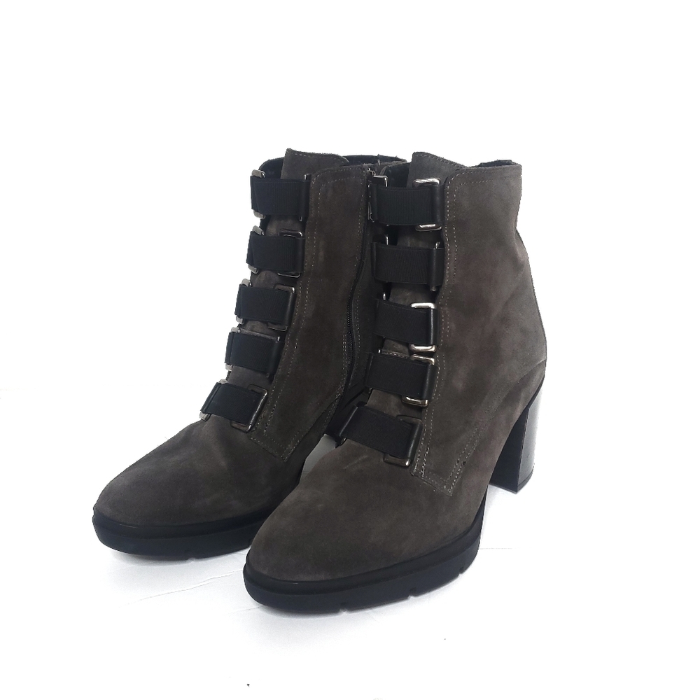 Fabianelli Made In Italy Suede Ankle Boots Size 40 US 9.5 Heeled Edgy Goth Urban